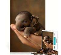 Puzzle de 1000 pièces Bébé éléphant endormi pour Adolescents, Puzzle logique et Solide, Jeu de précision, pour Les vœux du Père Noël 38x26cm