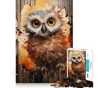 Puzzle de 1000 pièces Bébé Hibou affectueux,découpe précise et Amusante,Casse-tête Artistique, pour Les Loisirs et décoration Murale de Noël (50x75cm)