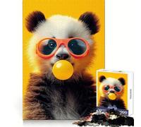 Puzzle de 1000 pièces Bébé Panda Bubblegum pour Adultes Développe l'esprit d'analyse Passe-Temps paisible Assemblage serré Cadeau Festif (38x52cm)