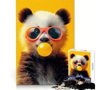 Puzzle de 1000 pièces Bébé Panda Bubblegum pour Adultes Exercice de logique Loisirs calmes Bords Nets Cadeau Symbolique (50x75cm)