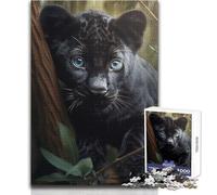 Puzzle de 1000 pièces Bébé Panthère Noire, Un Jeu Mignon pour Adolescents Qui développe la logique et la pensée créative Un pour Partager des Moments précieux Dimensions:38x52cm
