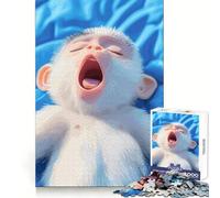Puzzle de 1000 pièces Bébé Singe Qui bâille pour Adolescents développe la logique, apaise et Offre Un Cadeau de Noël idéal (38x52cm)