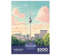 Puzzle De 1000 Pièces Berlin, Germany Cityscape Illustration Puzzle pour Adolescents Course De Vitesse Manuelle Liste De Souhaits avec Le Père Noël Jouets Jeux Éducatifs 52x38cm/1000pcs