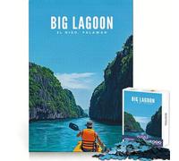 Puzzle de 1000 pièces Big Lagoon, El Nido, Palawan Pensée Claire, Passe-Temps Tranquille, Bords précis, Surprise Festive (50x75cm)