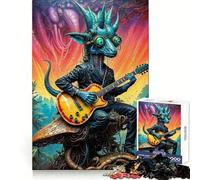 Puzzle de 1000 pièces Bio Rhythms Dino Guitariste pour Adolescents Développe la logique, apaise l'esprit, Amusant et sécurisé Un (50x75cm)
