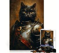 Puzzle de 1000 pièces Black Cat Knight pour Adultes, Exercice Mental, Loisir agréable, Cadeau Unique et Confortable (50x75cm)
