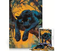 Puzzle de 1000 pièces Black Panther Majesty in Hiding pour Adolescents Stimule la réflexion stratégique, favorise Le Calme et la Distraction Assemblage précis (38x26cm)