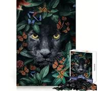 Puzzle de 1000 pièces Black Panthers Gaze Stimulation cérébrale, Loisirs et Plaisir Fermeture sécurisée Cadeau d'anniversaire (50x75cm)