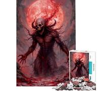 Puzzle de 1000 pièces Blood Moon Horror Creature Jeu Difficile et Stimulant à partir de 14 Ans (38x26cm)
