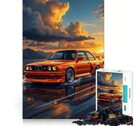Puzzle de 1000 pièces BMW E Orange au Coucher du Soleil pour Adolescents Jeu Intelligent et divertissant Image à Assembler (50x75cm)
