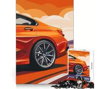 Puzzle de 1000 pièces BMW Orange sur la Route pour Adolescents Puzzle Relaxant et Lumineux Cadeau Exquis (50x75cm)