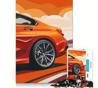 Puzzle de 1000 pièces BMW Orange sur la Route pour Adolescents Puzzle Relaxant et Lumineux Cadeau Exquis (50x75cm)