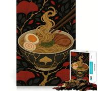 Puzzle de 1000 pièces Bol de Ramen et Feuilles de Ginkgo pour Adolescents, Jeu Intelligent, découpe précise, Cadeau raffiné (38x52cm)