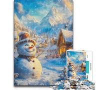 Puzzle de 1000 pièces Bonhomme de Neige dans Un Paysage Hivernal féérique - Jeu éducatif pour Les Enfants de 14 Ans et Plus - 50x75cm
