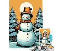 Puzzle de 1000 pièces Bonhomme de Neige rétro pour Adolescents Jeu de détente Jouet intellectuel et activités familiales (50x75cm)