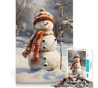 Puzzle de 1000 pièces Bonhommes de Neige et Lueur hivernale pour Adolescents Jeu de Puzzle Stimulant Le Cerveau, activité de Groupe, Assemblage Artistique, Cadeau Classique (38x26cm)