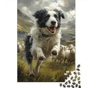 Puzzle de 1000 pièces Border Collie pour Adultes et Adolescents. Puzzle en Carton. Idée Cadeau Parfaite. 38 x 26 cm / 1000 pièces