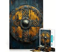 Puzzle de 1000 pièces Bouclier Viking Activité ludique et stimulante pour renforcer Les Liens familiaux Emboîtement Parfait sans espaces (50x75cm)