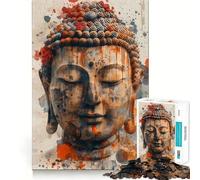 Puzzle de 1000 pièces Bouddha Aquarelle Découpe précise Jeu Amusant et Stimulant pour l'esprit Jeu de détente Cadeau d'anniversaire Artistique (50x75cm)