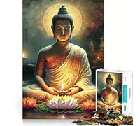 Puzzle de 1000 pièces Bouddha dans la Nature Bords Lisses Jeu de Concentration Amusant et Relaxant Cadeau d'anniversaire (38x52cm)