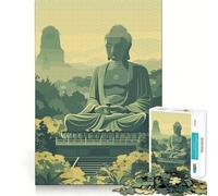 Puzzle de 1000 pièces Bouddha dans la vallée,Art Zen,Bords Lisses,Jeu de Concentration Amusant,Moment de détente,Cadeau d'anniversaire (38x26cm)