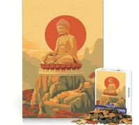 Puzzle de 1000 pièces Bouddha Zen sur Une Montagne pour Adolescents, idéal pour développer la réflexion et se détendre, avec des Bords Nets Cadeau de Noël (50x75cm)