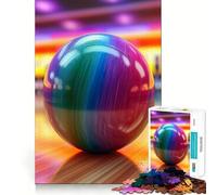 Puzzle de 1000 pièces Boules de Bowling Arc-en-Ciel pour Adultes, Motif Difficile, idéal pour Une activité Domicile, découpe Nette et Joli Cadeau (38x26cm)
