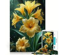 Puzzle de 1000 pièces Bouquet de lys Jaunes pour Adultes,Jeu Stimulant l'esprit,Surface Lisse sans bavures,Passe-Temps captivant pour Les Moments de détente (50x75cm)