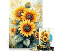 Puzzle de 1000 pièces Bouquet de tournesols Aquarelle »,Un pour stimuler la mémoire et développer la curiosité (38x26cm)