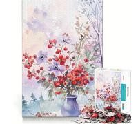 Puzzle de 1000 pièces : Bouquet Floral Aquarelle Jeu Amusant et Technique de découpe Laser avancée Jouet d'intérieur divertissant pour Les fêtes (50x75cm)
