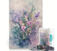 Puzzle de 1000 pièces Bouquet Floral Aquarelle »,Jeu de Concentration mentale sans Espace,Design ajusté,défi cérébral interactif pour la Maison (50x75cm)