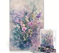 Puzzle de 1000 pièces Bouquet Floral Aquarelle pour Adolescents, idéal pour développer la logique, s'évader sereinement et Offrir Un Cadeau attentionné (38x26cm)