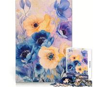 Puzzle de 1000 pièces Bouquet Floral Aquarelle pour Adultes Concentration, détente, Amusement, découpe Lisse, Cadeau Festif (38x26cm)