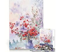 Puzzle de 1000 pièces Bouquet Floral Aquarelle pour Adultes Concentration, détente, Amusement, découpe Lisse, Cadeau Festif (38x26cm)