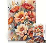 Puzzle de 1000 pièces Bouquet Floral Aquarelle pour Adultes, idéal pour stimuler l'esprit, se détendre et s'offrir Un Cadeau de Vacances précis (38x52cm)