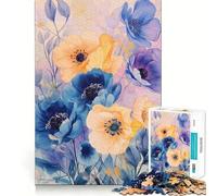 Puzzle de 1000 pièces Bouquet Floral Aquarelle pour Adultes,Jeu Stimulant la réflexion,Structure à emboîtement précise,Facile à Apprendre,pour Le Plaisir de Toute la Famille (50x75cm)