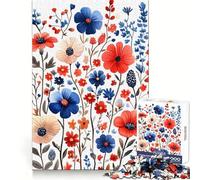 Puzzle de 1000 pièces Bouquet Floral Aquarelle pour Adultes, Un Passe-Temps intellectuel et paisible, aux découpes nettes, Un Cadeau Unique (38x26cm)