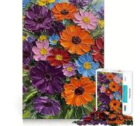 Puzzle de 1000 pièces Bouquet Floral éclatant pour Adolescents,Jeu Stimulant Le Cerveau,Assemblage précis sans espaces,activité relaxante en Groupe à l'intérieur (38x26cm)