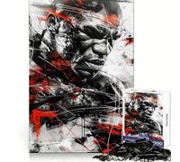 Puzzle de 1000 pièces Boxe Coups Rouges pour Adolescents Développement cérébral, Pleine Conscience, évasion, Assemblage Propre, Surprise Festive (50x75cm)