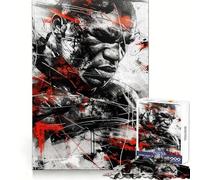 Puzzle de 1000 pièces Boxe Coups Rouges Stimulation cérébrale Loisirs et Plaisir Fermeture sécurisée Cadeau d'anniversaire (38x52cm)