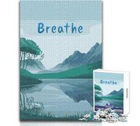 Puzzle de 1000 pièces Breathe Mountain Lake pour Adultes, idéal pour développer la Concentration et l'esprit Cadeau Parfait pour Les fêtes Dimensions:38x52cm