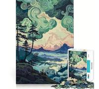 Puzzle de 1000 pièces Brume de Montagne pour Adultes et Adolescents Jeu de logique Clair Découpe Parfaite pour Les vœux du Père Noël (50x75cm)