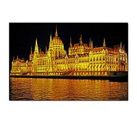 Puzzle de 1000 pièces « Budapest de Nuit », Hongrie, 70 x 50 cm, Souvenir de Voyage.