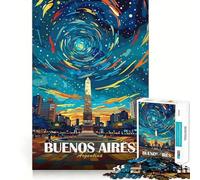Puzzle de 1000 pièces Buenos Aires Argentine Affiche de Voyage Bords Nets Décoration Résolution de problèmes Amusante et Facile Cadeau de Noël (38x52cm)