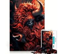 Puzzle de 1000 pièces Buffalo Mon Ami Rigolo Décoration Bordure Soignée Résolution de Problèmes Amusant Facile à Passer Décoration de Noël Cadeau (50x75cm)