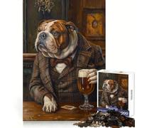 Puzzle de 1000 pièces Bulldog Irish Pub pour Adolescents,idéal pour développer la pensée Critique,Un Cadeau de Noël Unique et Bien ficelé (38x26cm)