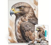 Puzzle de 1000 pièces Buse Commune à l'aquarelle, Jeu de réflexion, activités familiales, avec Poster et fiche de Questions-réponses Assortis 38x26cm