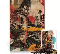 Puzzle de 1000 pièces Bushido Guerrier Japonais,Assemblage Parfait,Art,Jeu Stimulant pour Le Cerveau,Temps de Repos,décoration Murale de Noël (38x52cm)