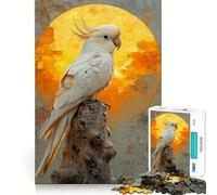 Puzzle de 1000 pièces Cacatoès Blanc au Coucher du Soleil pour Adultes Jeu de mémoire,Assemblage précis sans espaces,activité apaisante pour Une Pause mentale (38x26cm)