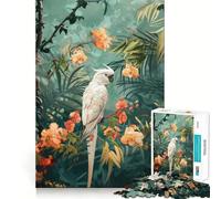 Puzzle de 1000 pièces Cacatoès Blanc dans Un Paradis Tropical pour Adolescents Jeu Stimulant l’Esprit,Assemblage Solide et sécurisé,activité Amusante en Famille Le Soir (38x52cm)